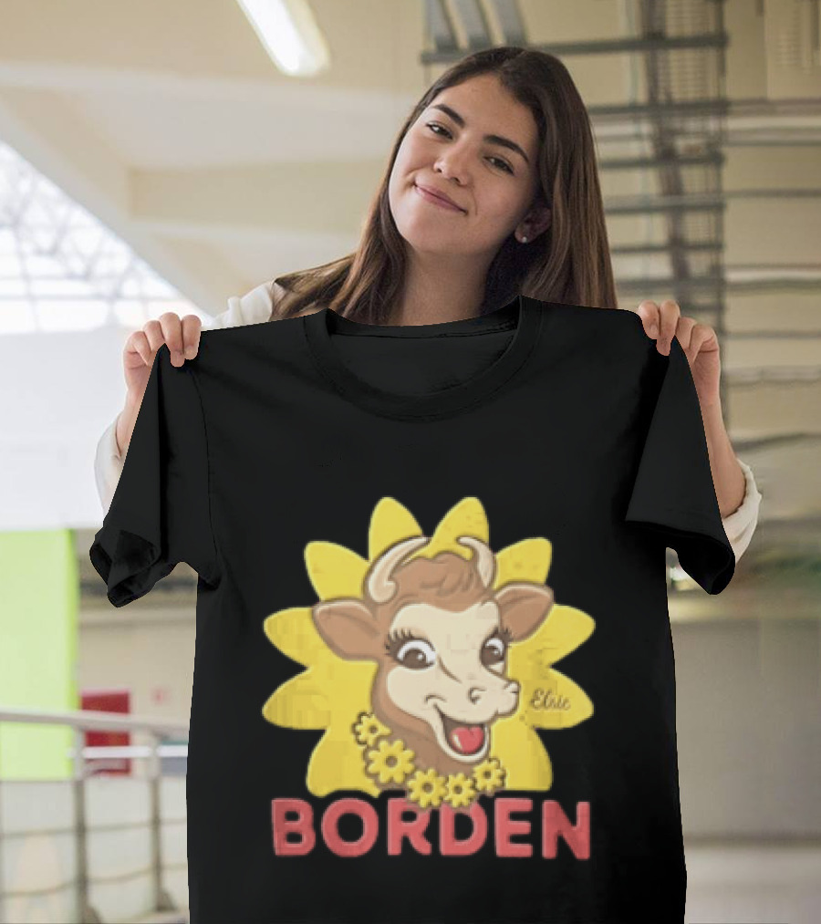 Borden Dairy Elsie The Cow With Sunflower T-Shirt