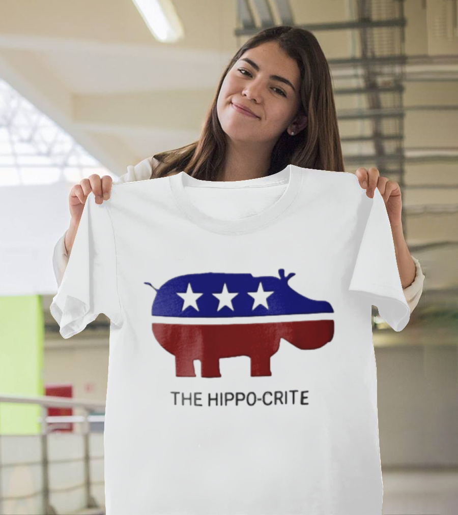 The Hippo Crite Hippo Red White Blue Stars T-Shirt