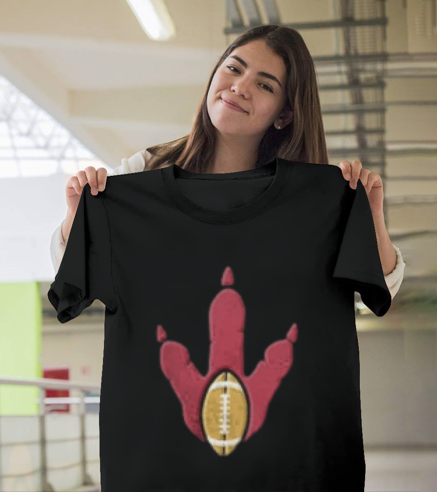 Arizona Cardinals Tyrannosaurus Rex Football Paw Print T-Shirt
