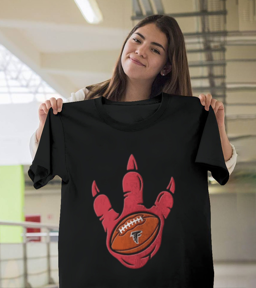 Atlanta Falcons Dinosaur Football Claw Mark With Logo Football T-Shirt