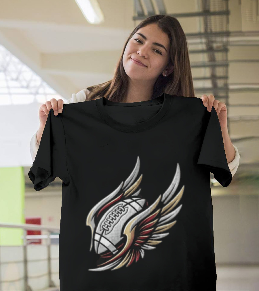 Atlanta Falcons Winged Football Eagle Stadium Lightning T-Shirt