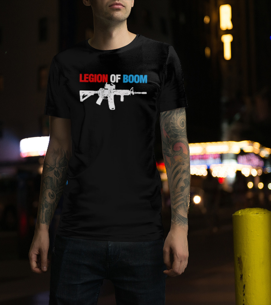 Legion Of Boom Rifle Graphic Red White Blue T-Shirt