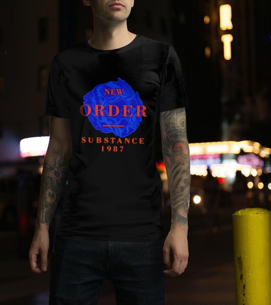 New Order Substance 1987 Blue Marbled T-Shirt