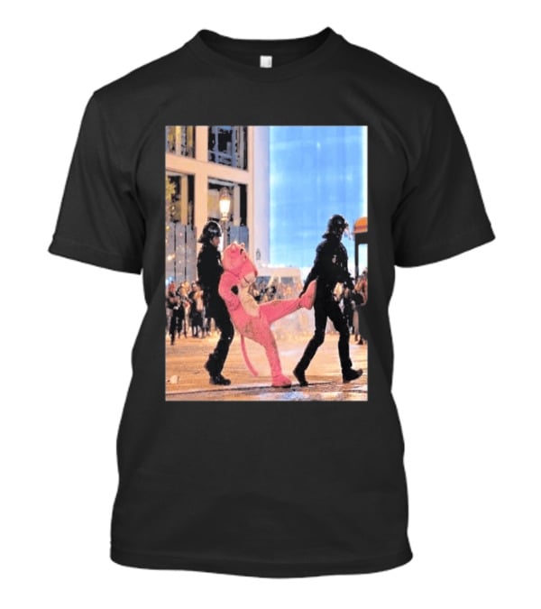 Original Pink Panther France Protests 2026 Police Mascot Arrest Scene T-Shirt