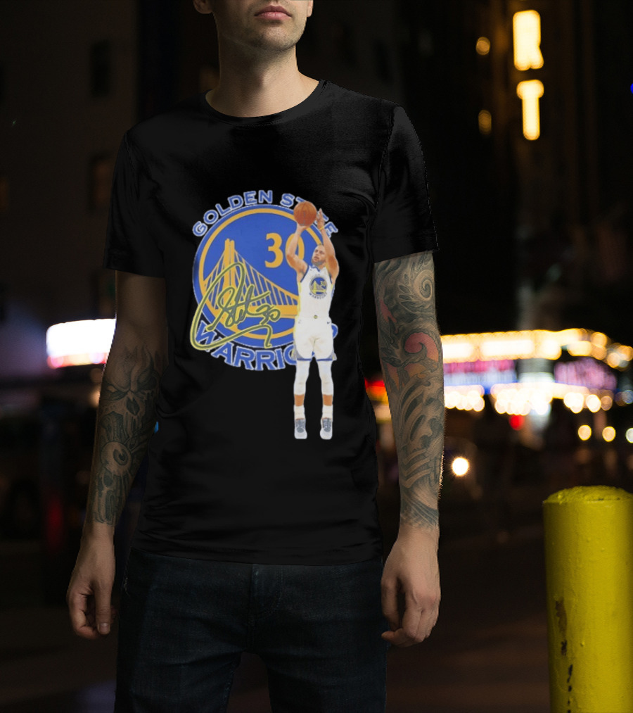 Golden State Warriors Steph Curry 30 Basketball Signature T-Shirt