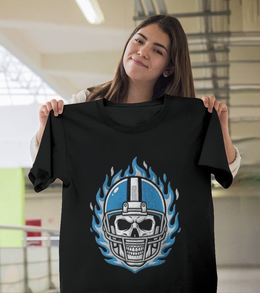 Tennessee Titans Skeleton Football Player Flames Helmet T-Shirt