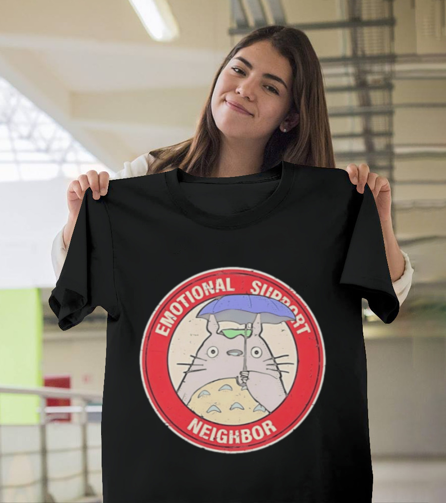 Emotional Support Neighbor Totoro Umbrella Circle T-Shirt
