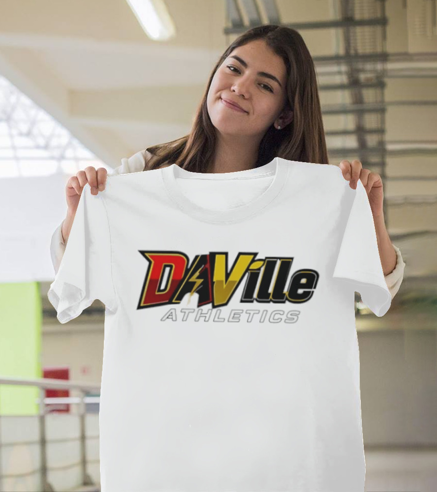 Da Ville Athletics Red And Gold Lightning Bolt T-Shirt