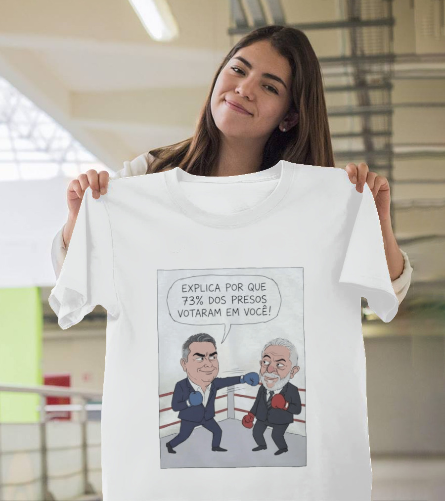 Jair Bolsonaro Lula Boxing Cartoon Explica Por Que 73% Dos Presos Votaram Em Você T-Shirt