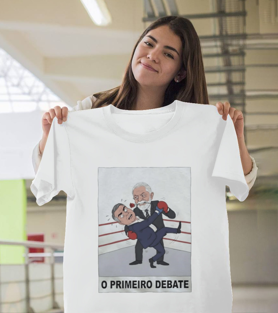 Lula E Bolsonaro O Primeiro Debate Charge Política Boxe No Ringue T-Shirt