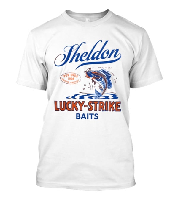Sheldon Lucky Strike Baits Fishing Made In USA Bass Jumping Water T-Shirt