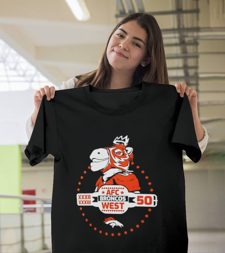 Broncos AFC West 50 Years XXXII XXXIII Celebration T-Shirt