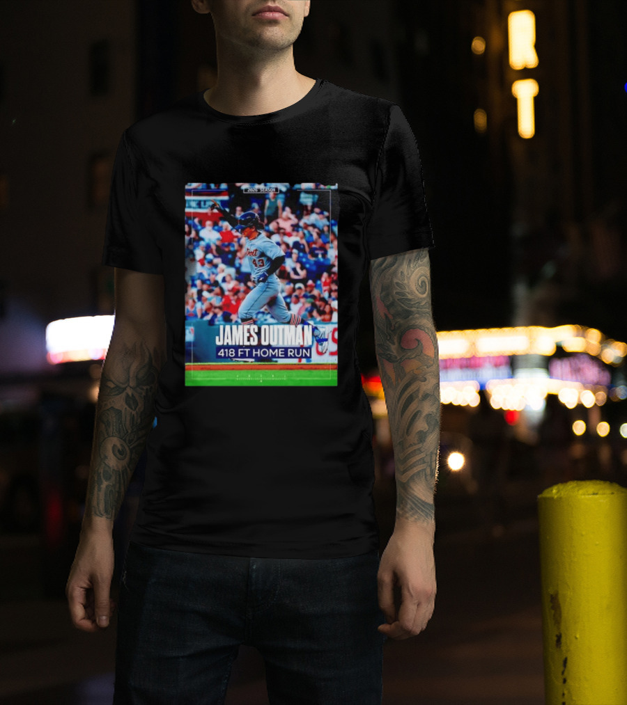James Outman 2026 Season Detroit Tigers 418 FT Home Run T-Shirt