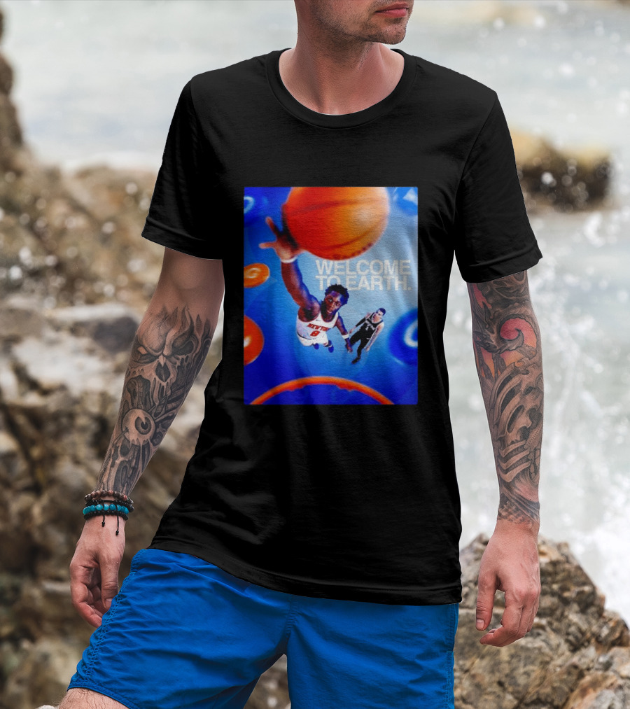 OG Anunoby New York Knicks Welcome To Earth Basketball Moment T-Shirt