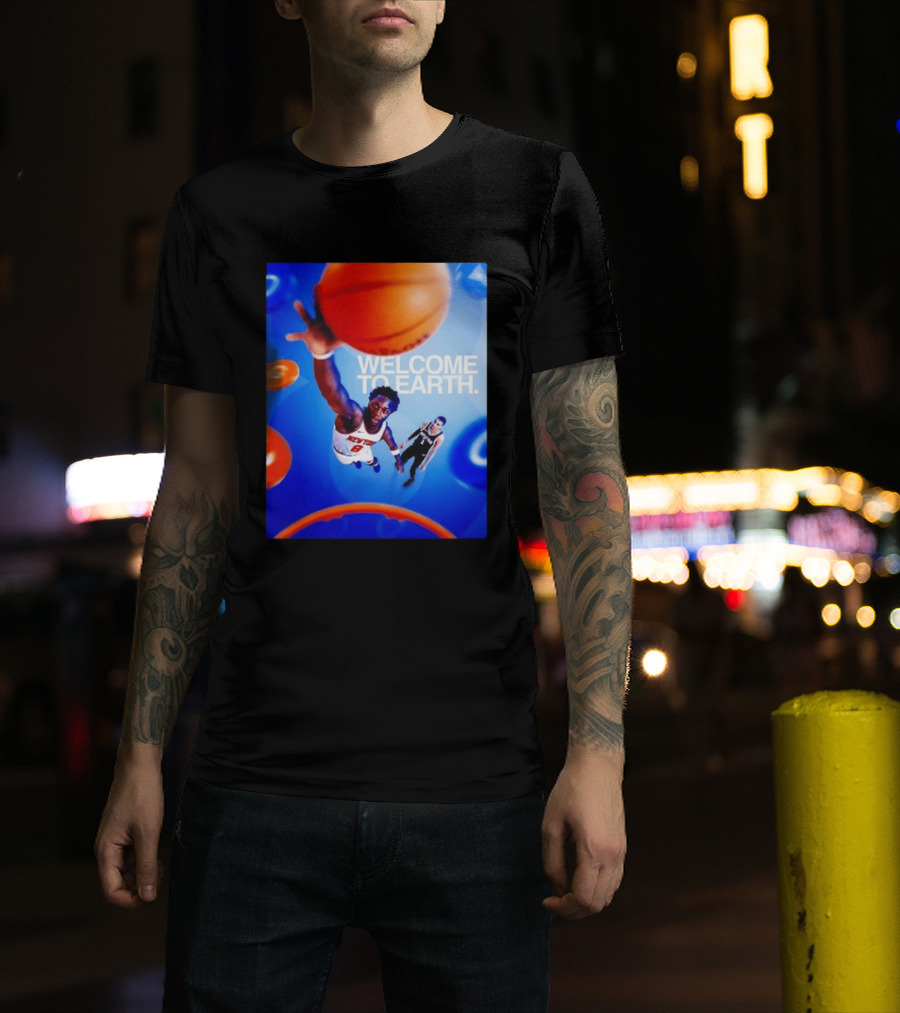OG Anunoby New York Knicks Welcome To Earth Basketball Moment T-Shirt