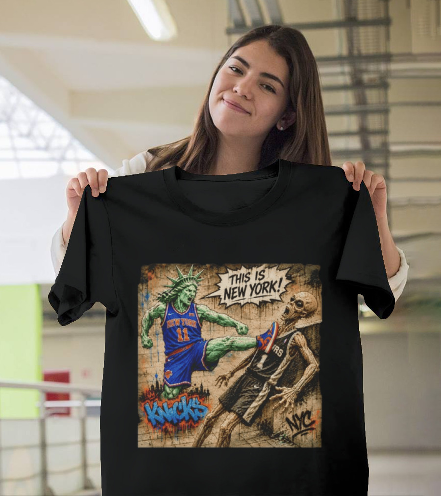 New York Knicks Statue Of Liberty Vs Spurs Basketball NYC This Is New York T-Shirt