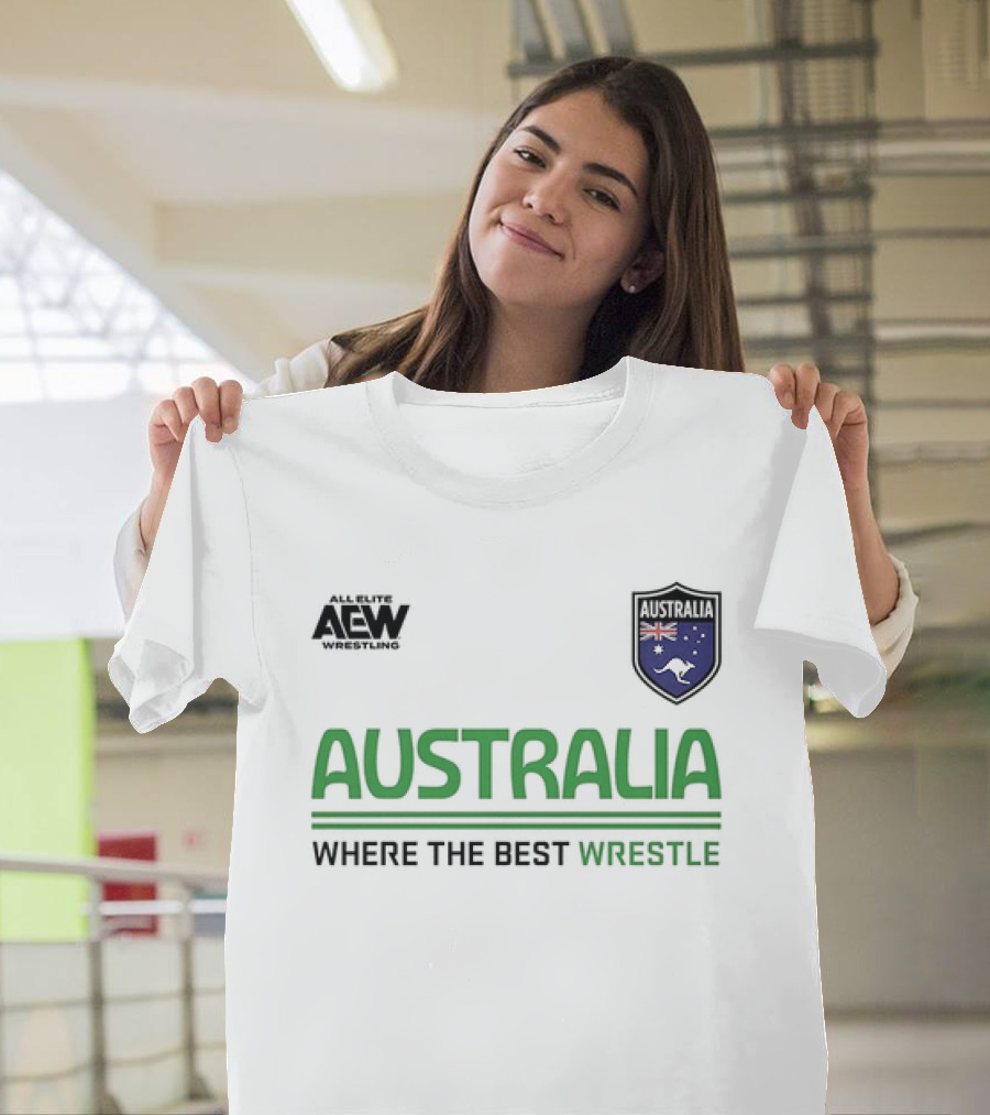 AEW Australia Where The Best Wrestle Iconic Shield T-Shirt