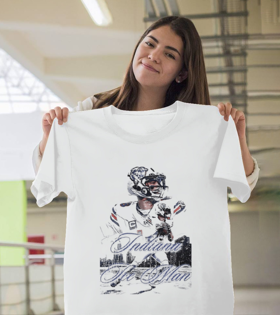 Caleb Williams Chicago Bears Indiana The Man Football Skyline T-Shirt