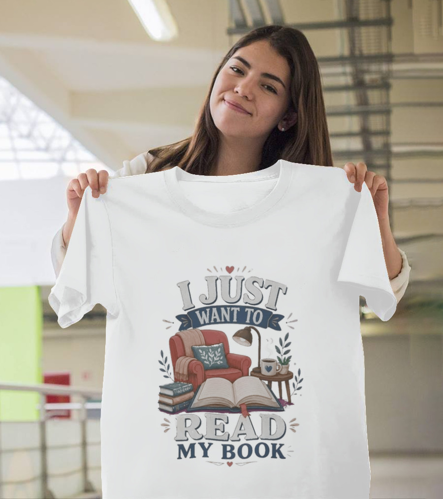 I Just Want To Read My Book Cozy Chair Lamp Coffee T-Shirt