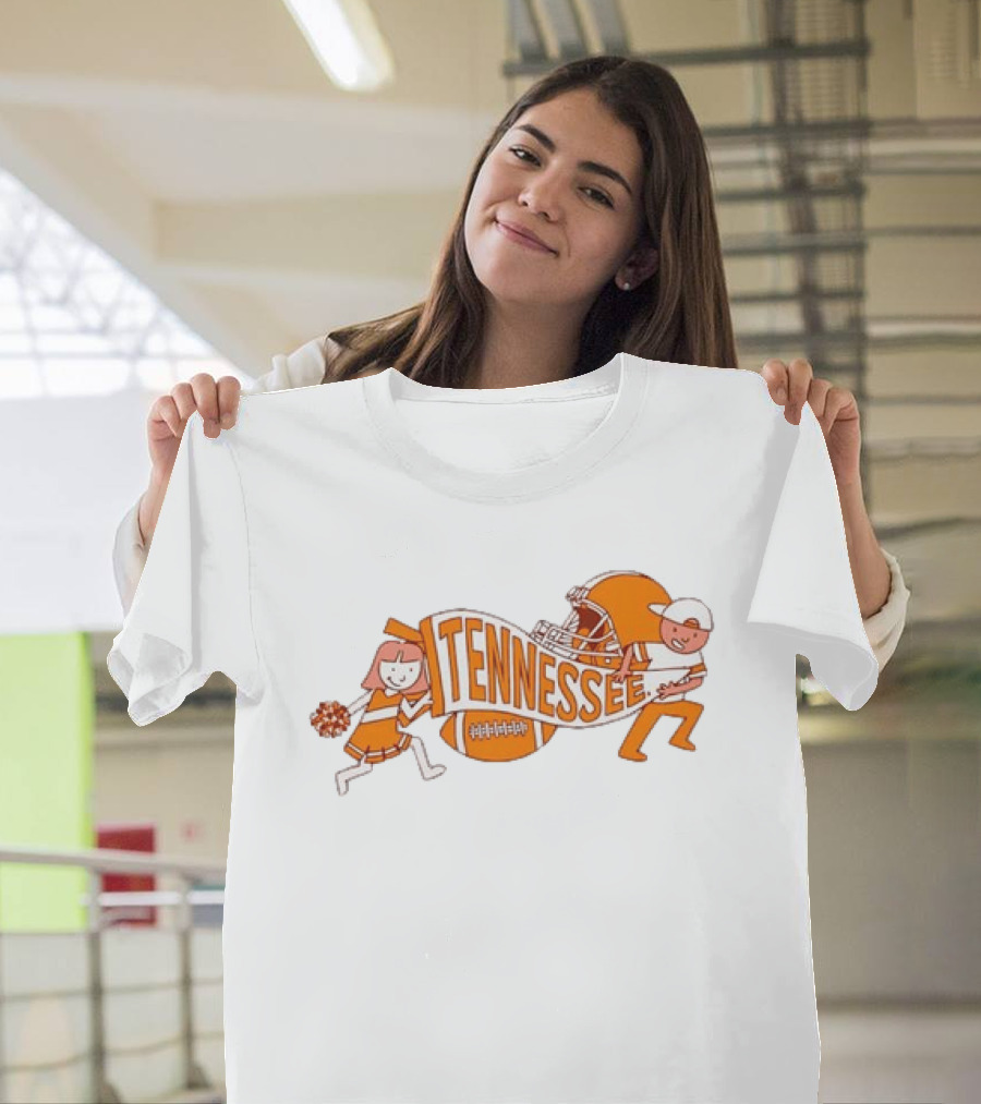 Tennessee Volunteers NCAA Football Cheerleaders Helmet And Pennant Flag T-Shirt