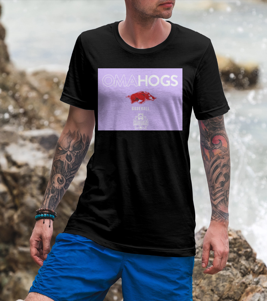 Omahogs Baseball Arkansas 2026 NCAA College World Series T-Shirt