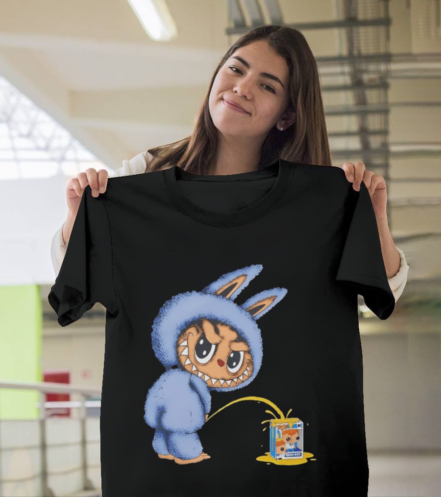 Labubu Peeing On Pop Figures Juice Box Fun Concept T-Shirt