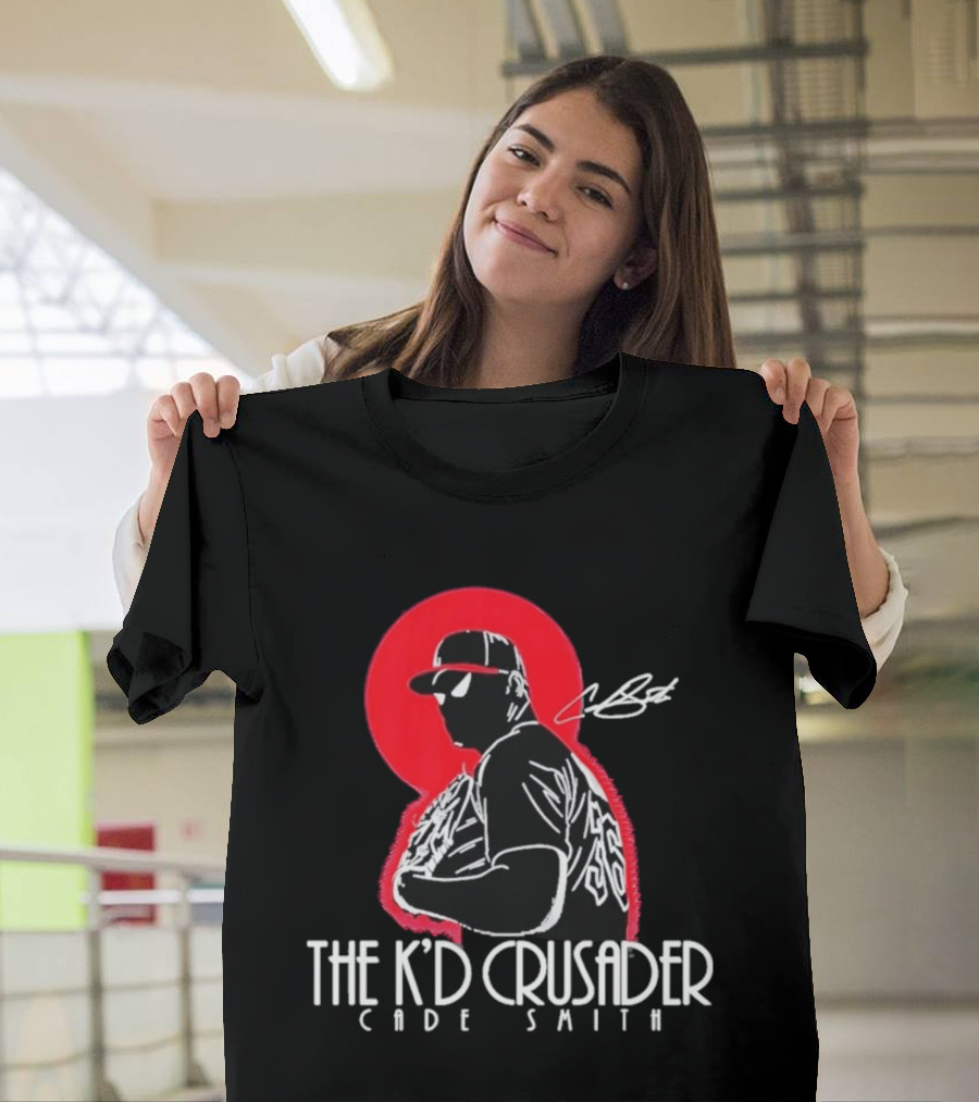 The K'D Crusader Cade Smith Baseball Player Silhouette Red T-Shirt