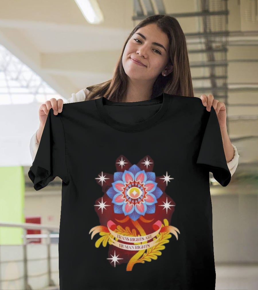 Trans Rights Are Human Rights Eye Floral Pride LGBT T-Shirt