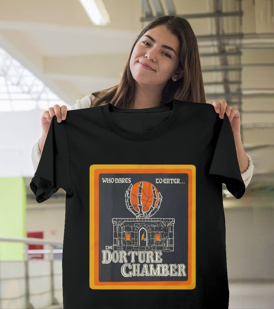 Who Dares To Enter The Dorture Chamber Basketball Spooky Castle T-Shirt