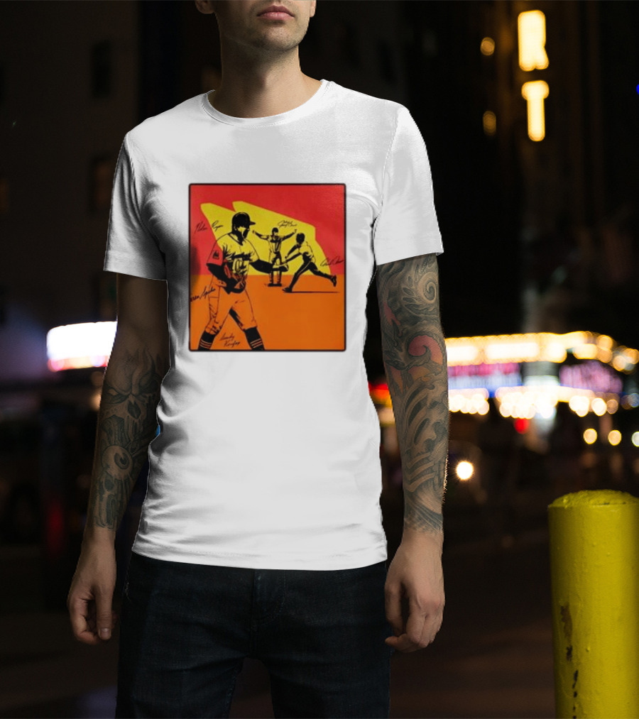 Cleveland Guardians Baseball Team Players Signatures Dynamic T-Shirt