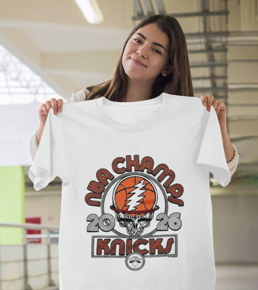 NBA Champs 2026 New York Knicks Grateful Dead Collaboration T-Shirt