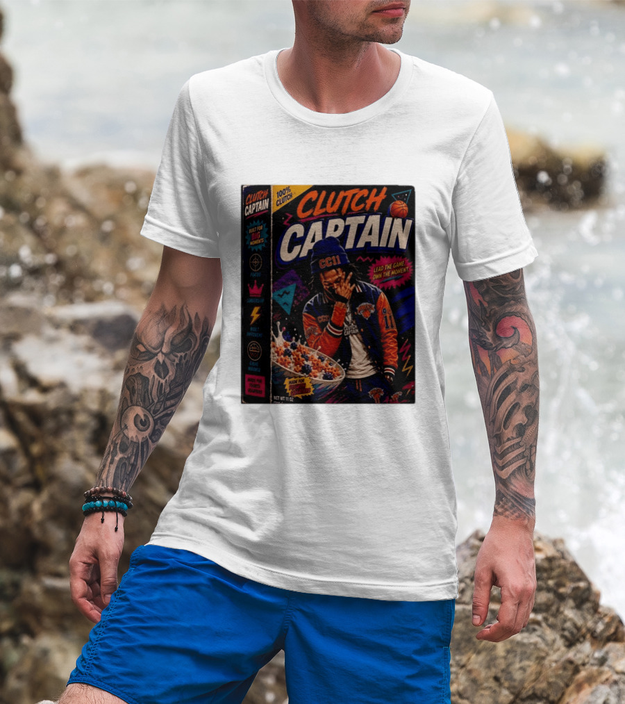 Jalen Brunson New York Knicks Clutch Captain Lead The Game Own The Moment 100% Clutch T-Shirt