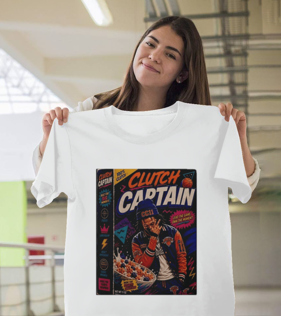 Jalen Brunson New York Knicks Clutch Captain Lead The Game Own The Moment 100% Clutch T-Shirt