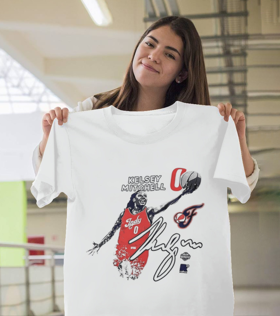 Kelsey Mitchell Indiana Fever WNBPA Round21 Indy 0 Basketball Jersey And Signature T-Shirt