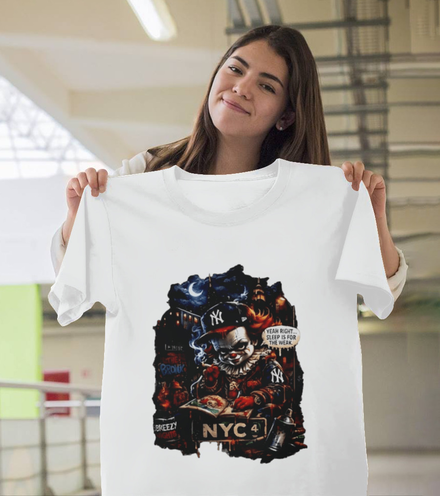 Pennywise NYC Yankees Bronx Thug Life Yeah Right Sleep Is For The Weak T-Shirt