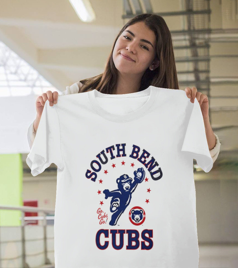 South Bend Cubs Mascot With Stars And Bear T-Shirt