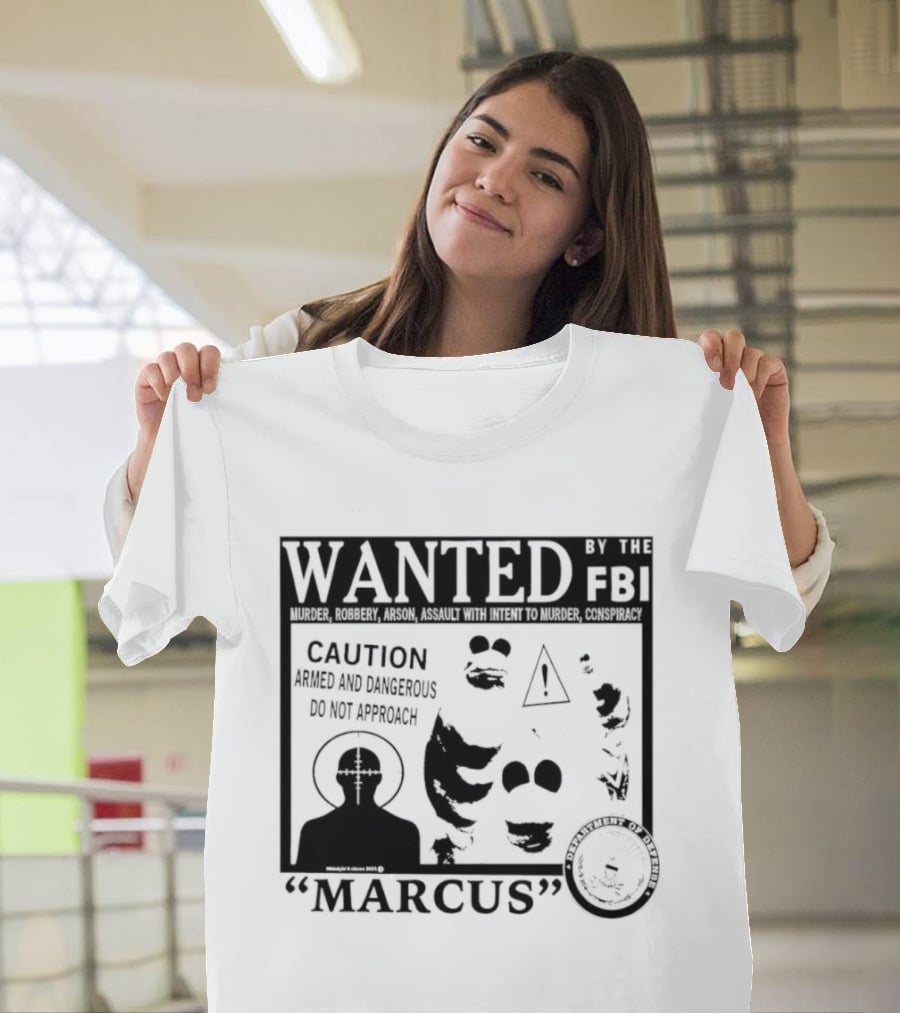 WANTED FBI Caution Marcus Cactus T-Shirt