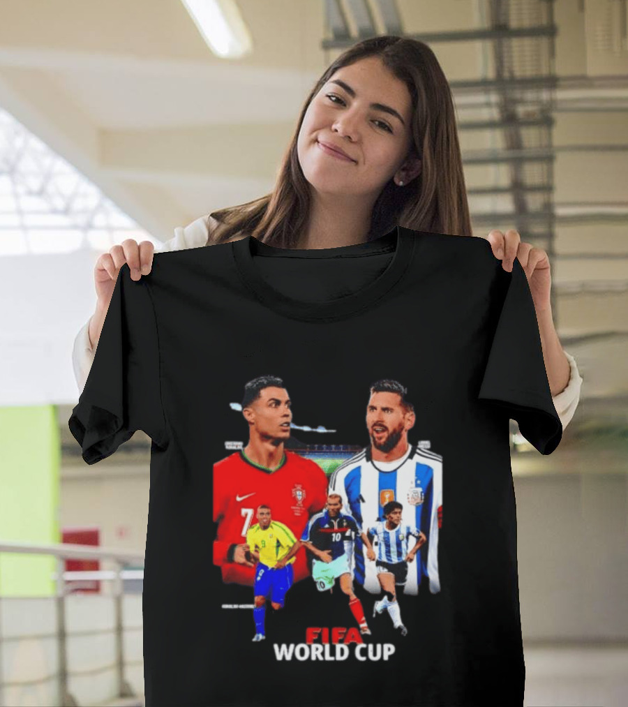 Cristiano Ronaldo Lionel Messi FIFA World Cup Ronaldo Nazario Zinedine Zidane Diego Maradona T-Shirt