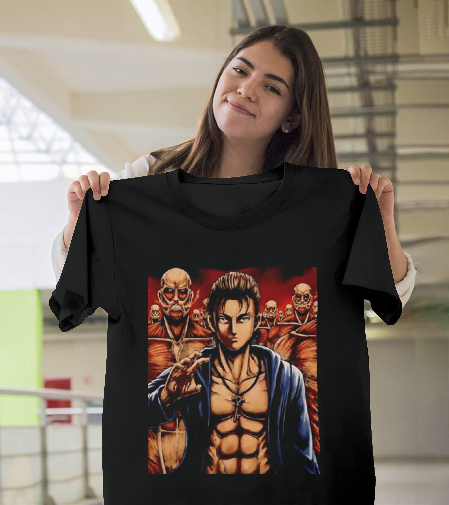 Eren Yeager The Rumbling Attack On Titan Colossal Titans Anime Scene T-Shirt