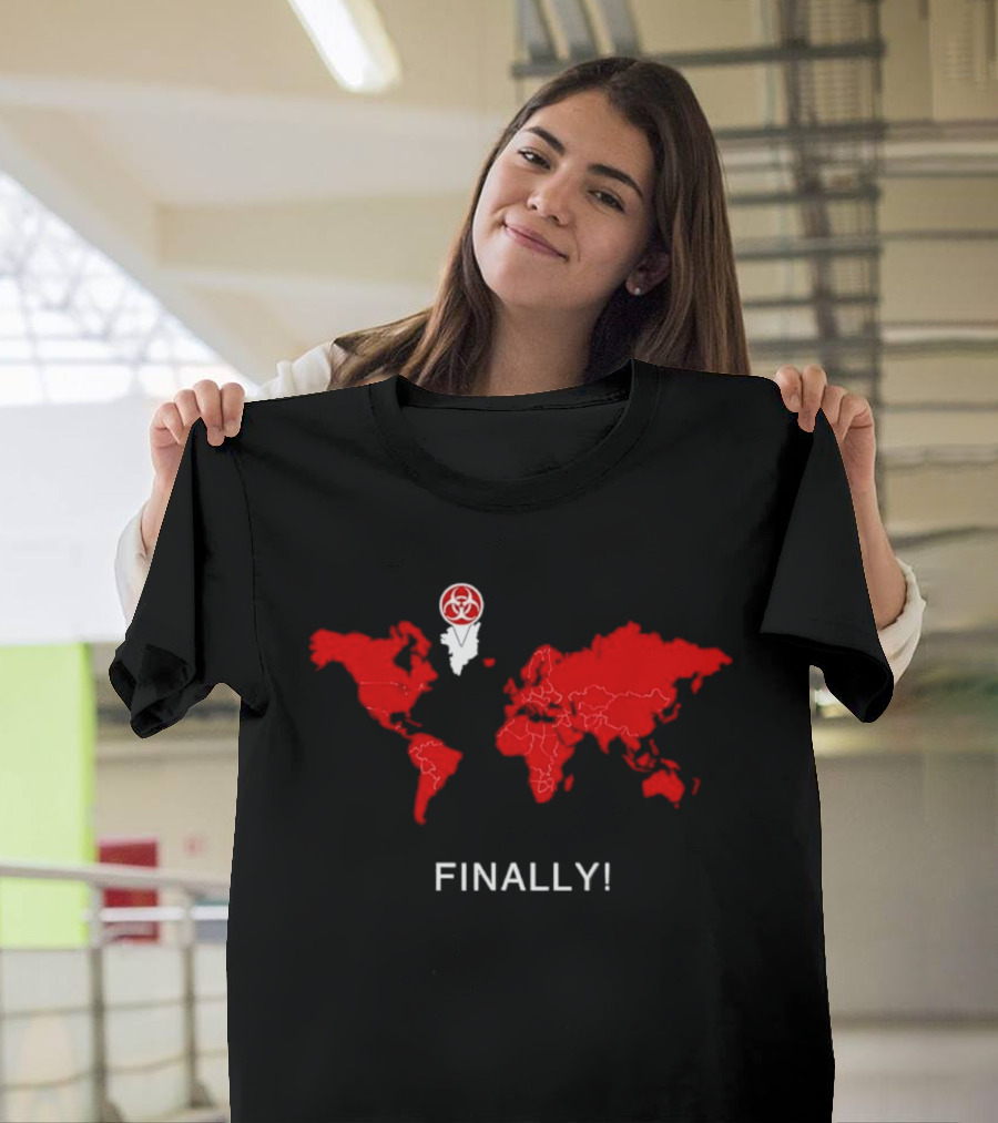 Finally Greenland Biohazard Symbol Map T-Shirt