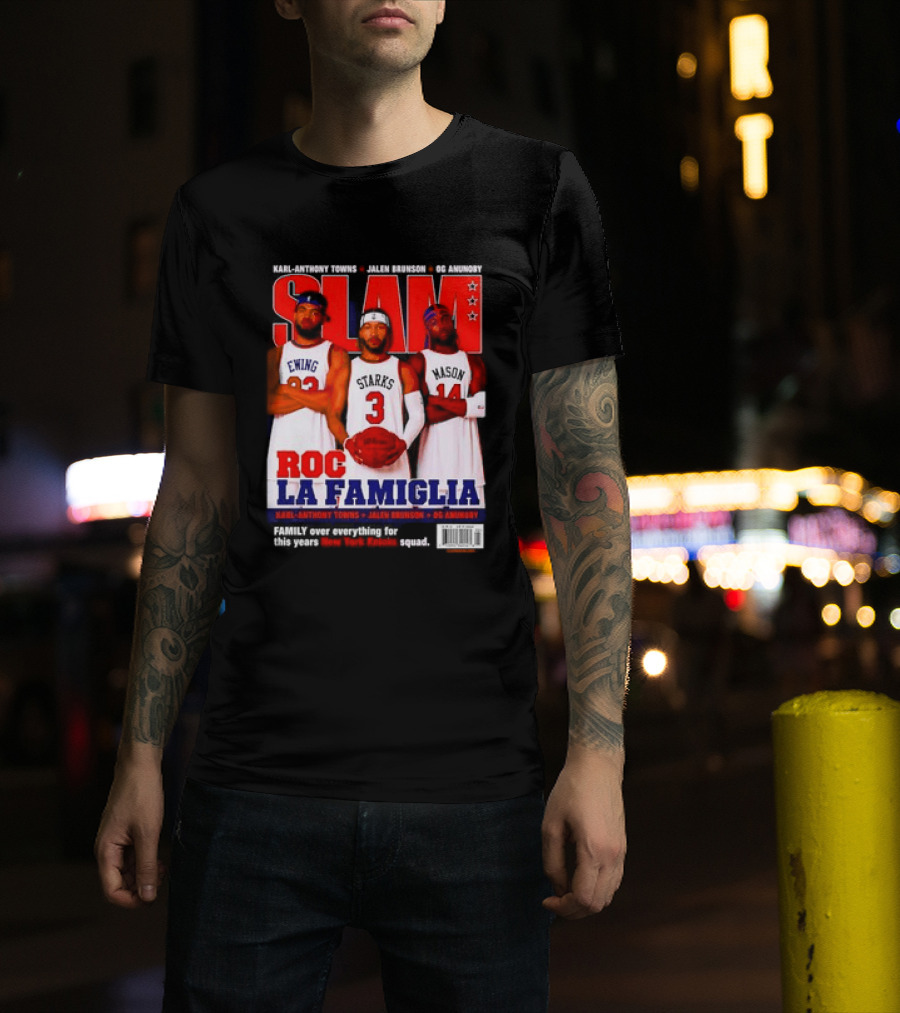 SLAM Magazine Roc La Famiglia Karl Anthony Towns Jalen Brunson OG Anunoby New York Knicks T-Shirt