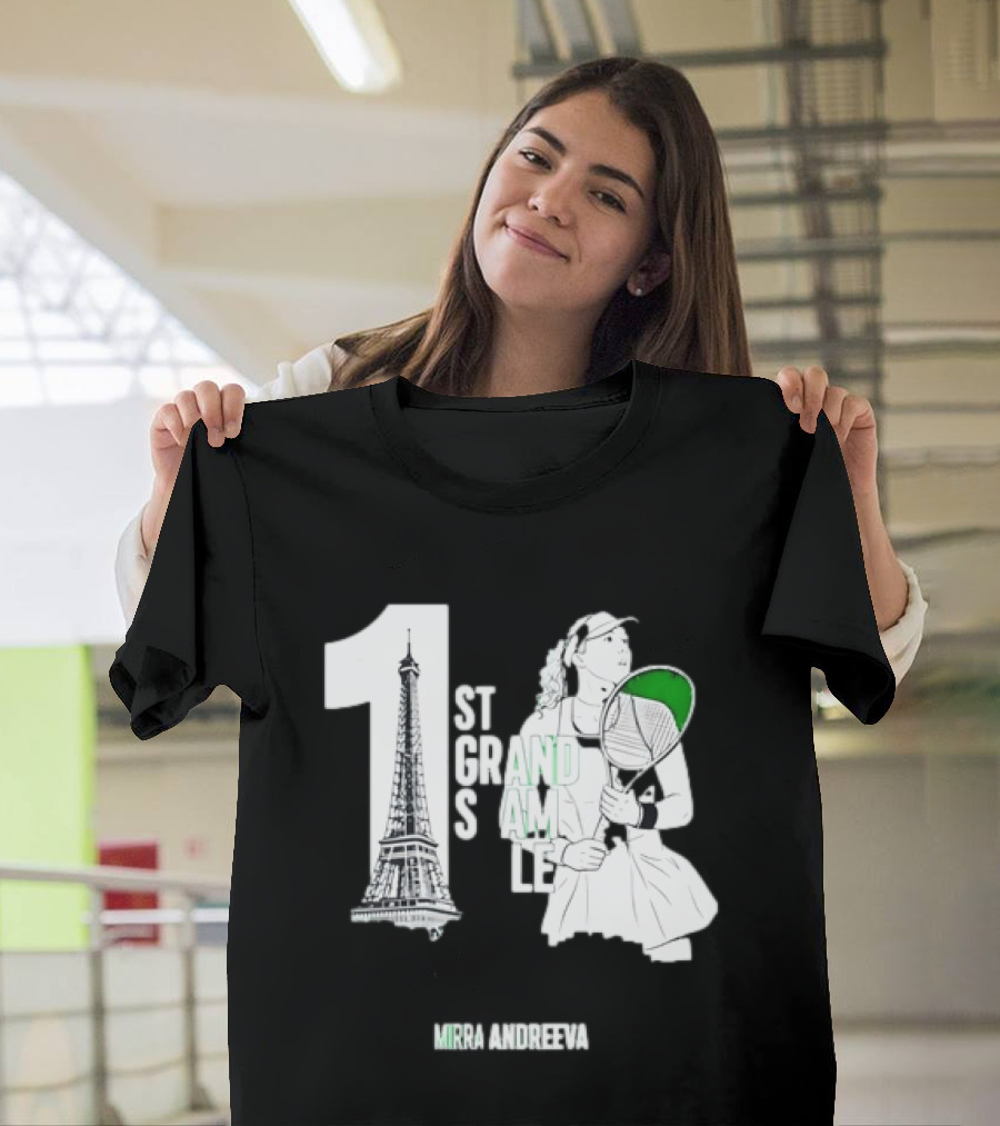 Paris Tennis Victory Mirra Andreeva 1st Grand Slam Title T-Shirt