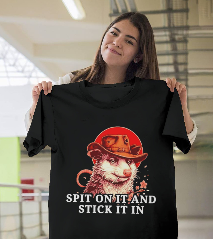 Spit On It And Stick It In Opossum Cowboy Red Hat T-Shirt