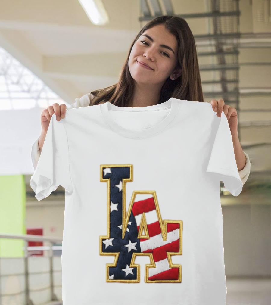 2026 Dodgers 4th Of July LA Stars Stripes T-Shirt
