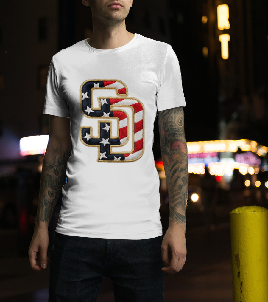 2026 Padres Fourth Of July Stars And Stripes SD T-Shirt