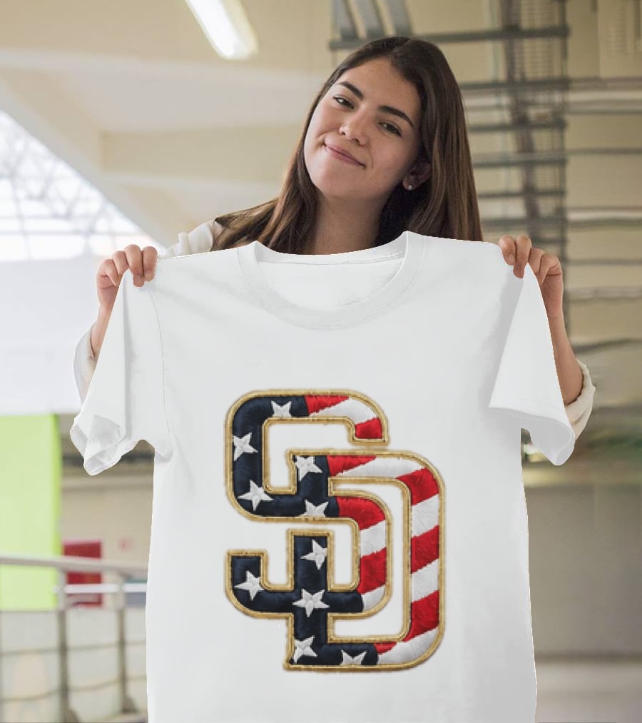 2026 Padres Fourth Of July Stars And Stripes SD T-Shirt