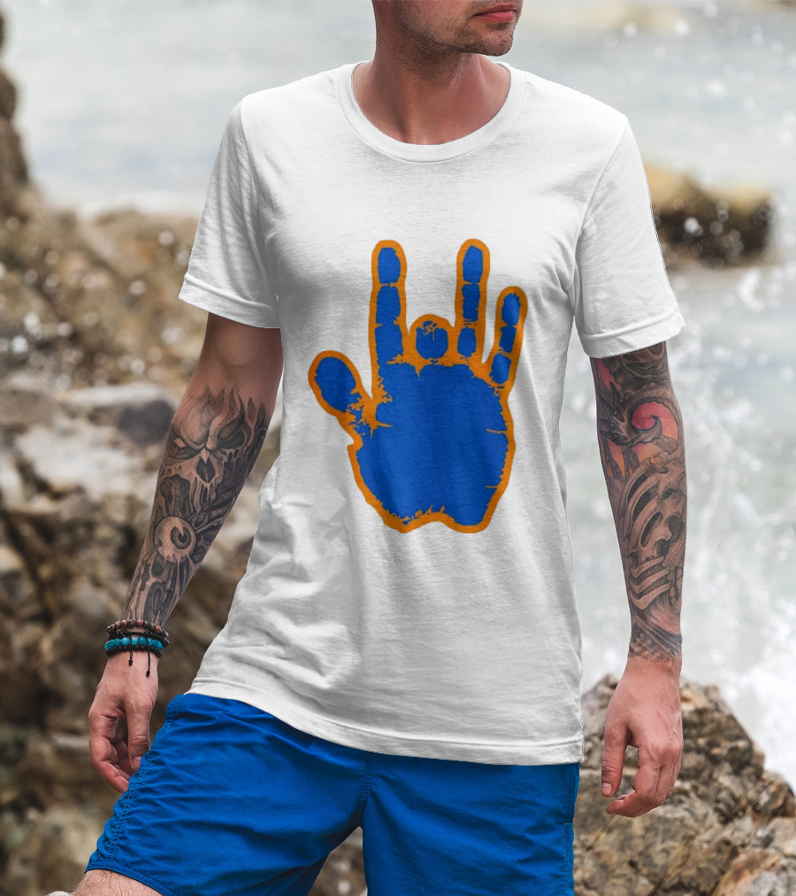 Florida Gators Blue And Orange Handprint Gesture T-Shirt