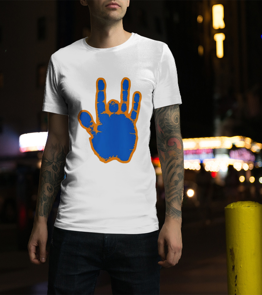 Florida Gators Blue And Orange Handprint Gesture T-Shirt