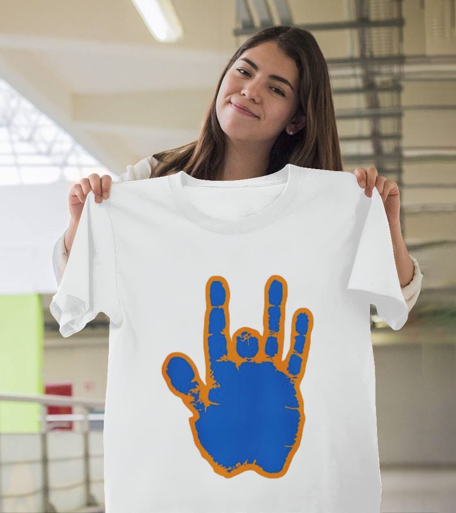 Florida Gators Blue And Orange Handprint Gesture T-Shirt