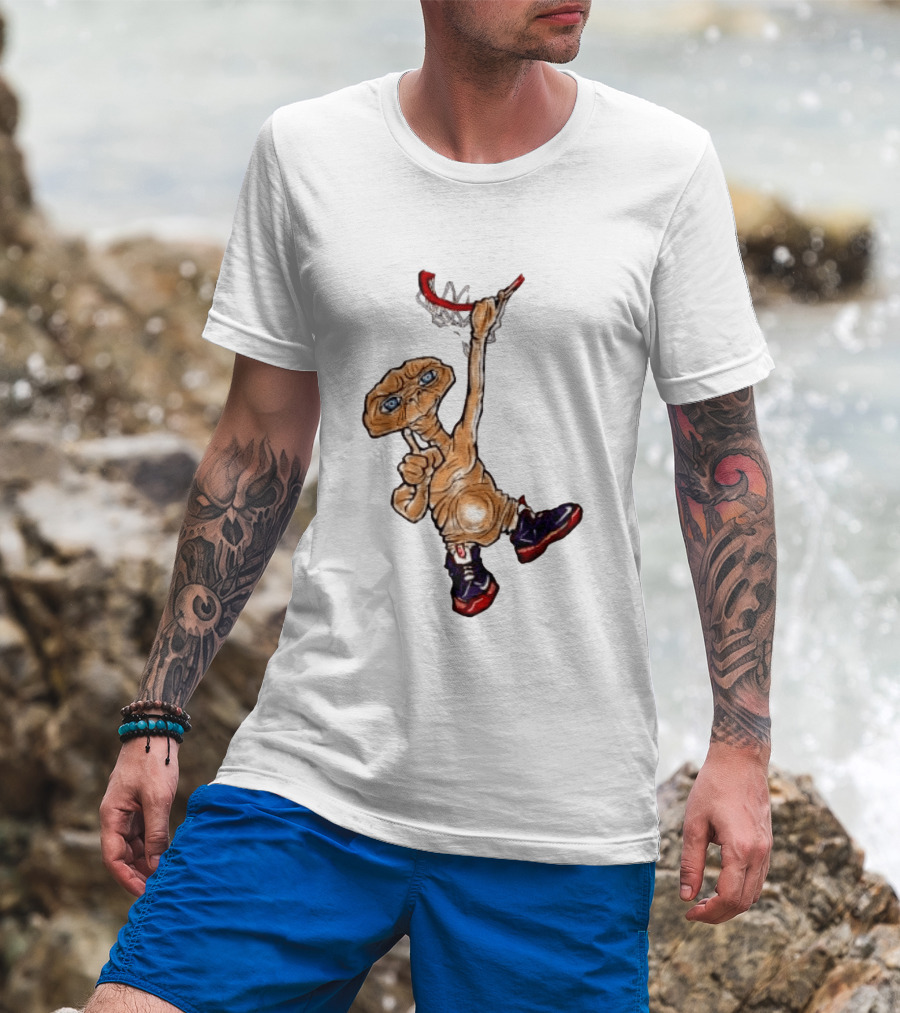 E The Extra Terrestrial Dunk Basketball Alien Retro Sneakers T-Shirt